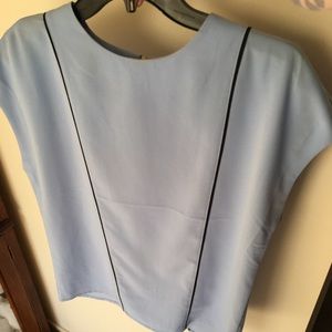 blue work blouse